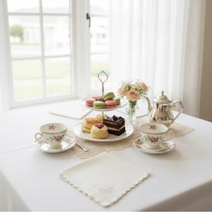 VTG MADEIRA Dessert Napkins Hand Made Scalloped 12 ~ Two Sets Of 6 In Boxes